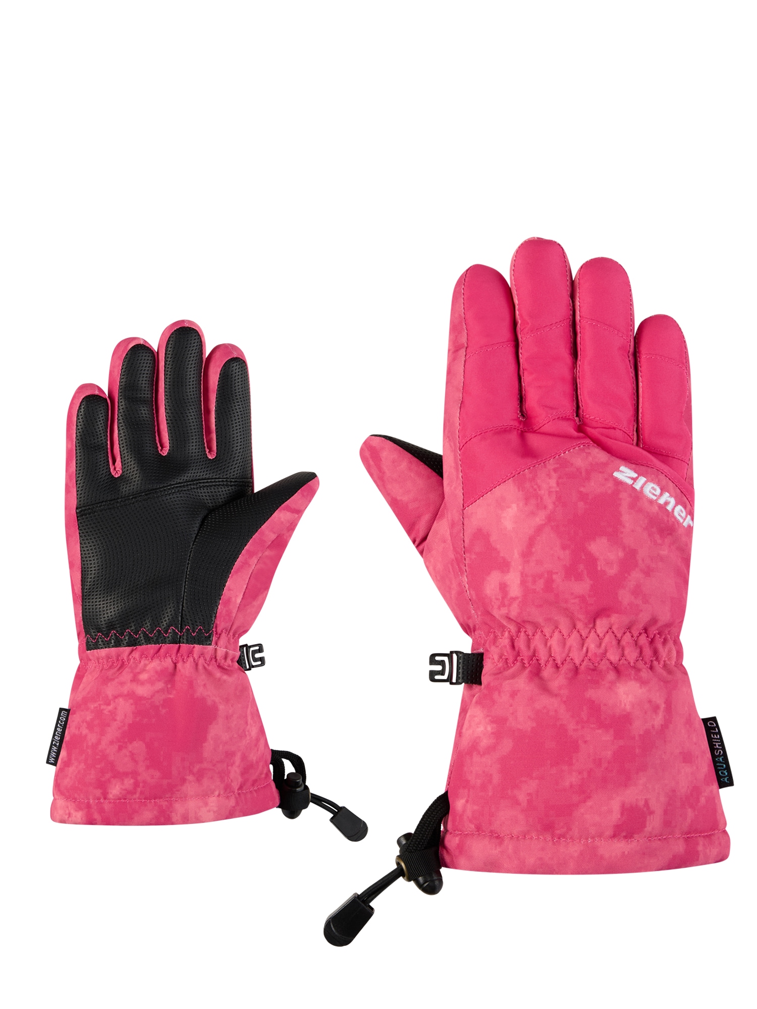 Skihandschuhe ZIENER "LETT-Z AS glove junior", Kinder, Gr. 7, rosa (pop pink), Obermaterial: 100% Polyester; Innenhand: 100% Polyester; Futter: 100% Polyester; Wattierung: 100% Polyester, Handschuhe Image