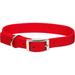 Metal Buckle Double Ply Nylon Personalized Dog Collar in Red, 1" Width, X-Large