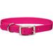 Metal Buckle Nylon Personalized Dog Collar in Pink Flamingo, 5/8" Width, Small