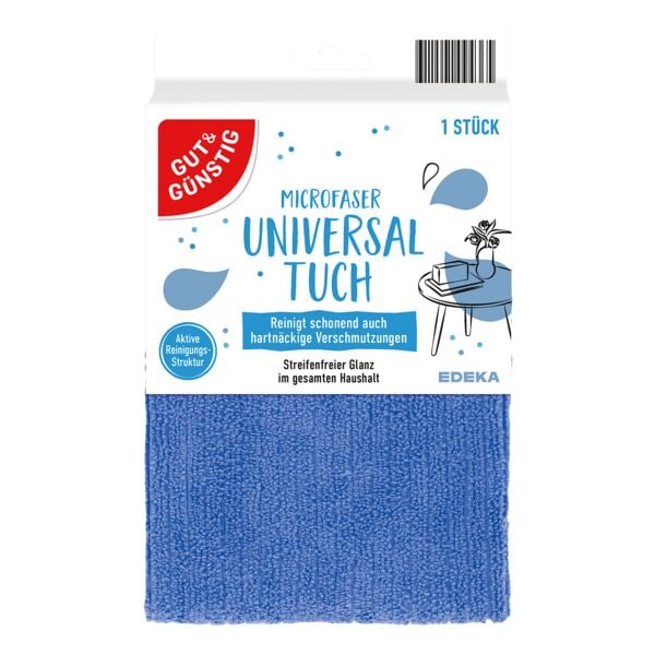 Gut & Günstig Microfaser Universaltuch 40 x 40 cm blau, 40 cm Image