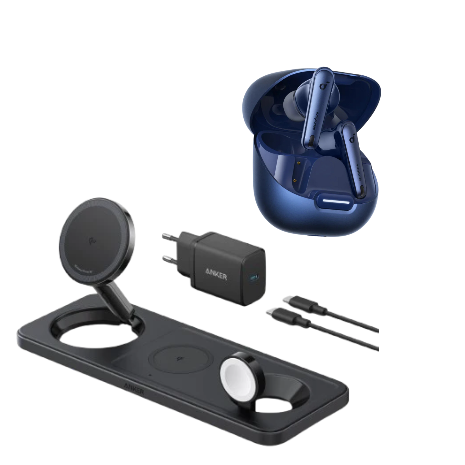 Liberty 4 NC | True-Wireless Geräuschunterdrückung + Anker MagGo Kabellose Ladestation (3-in-1 Pad)