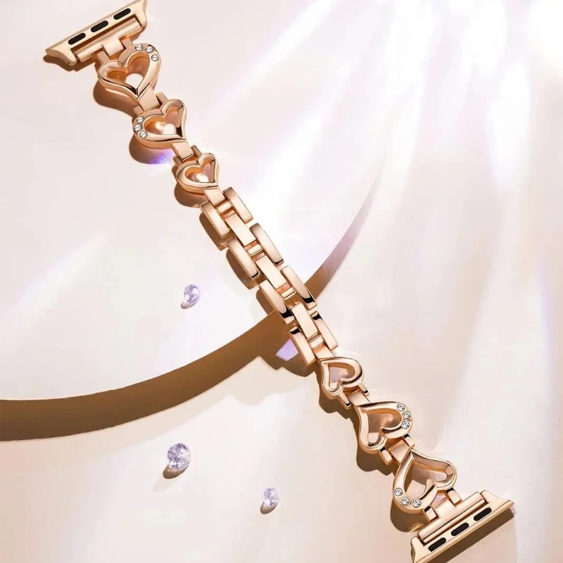 Metallkette Damenarmband für Apple Watch Band 49 mm 40 44 41 45 38 42 46 mm Luxusarmband IWatch Serie 10 9 8 7 se 6 5 4 Ultra 2 Image