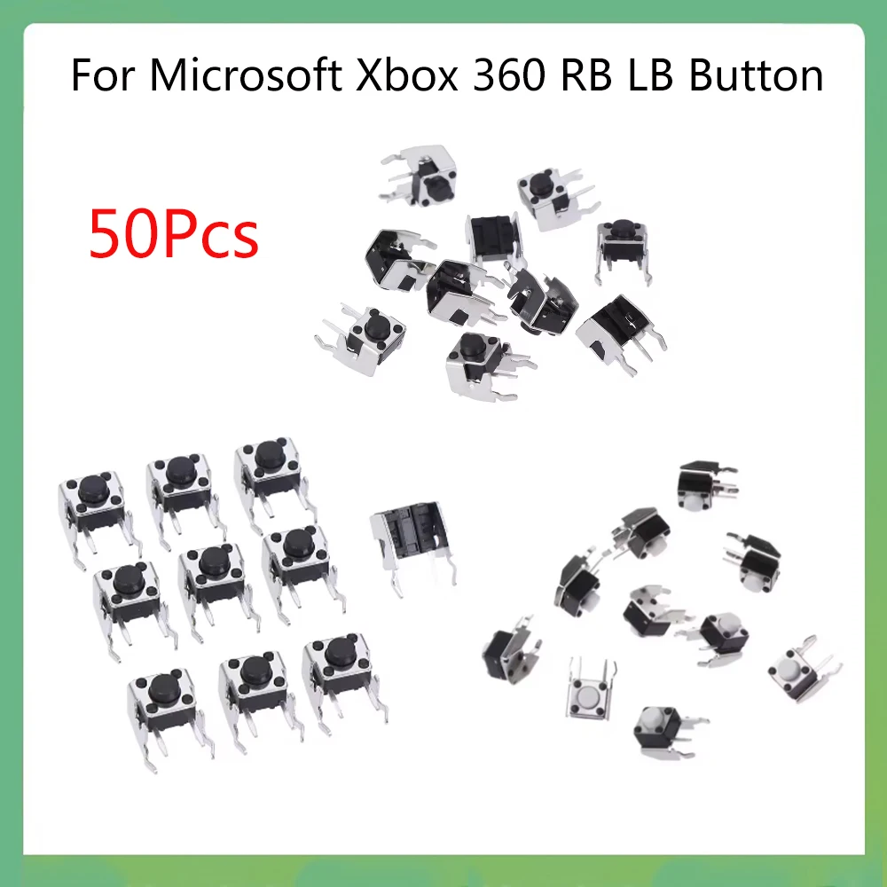 50Pcs For Xbox 360 RB LB Button Switch Repair Replacement For Microsoft Xbox One X S Controller Handle Micro Button Parts Kits