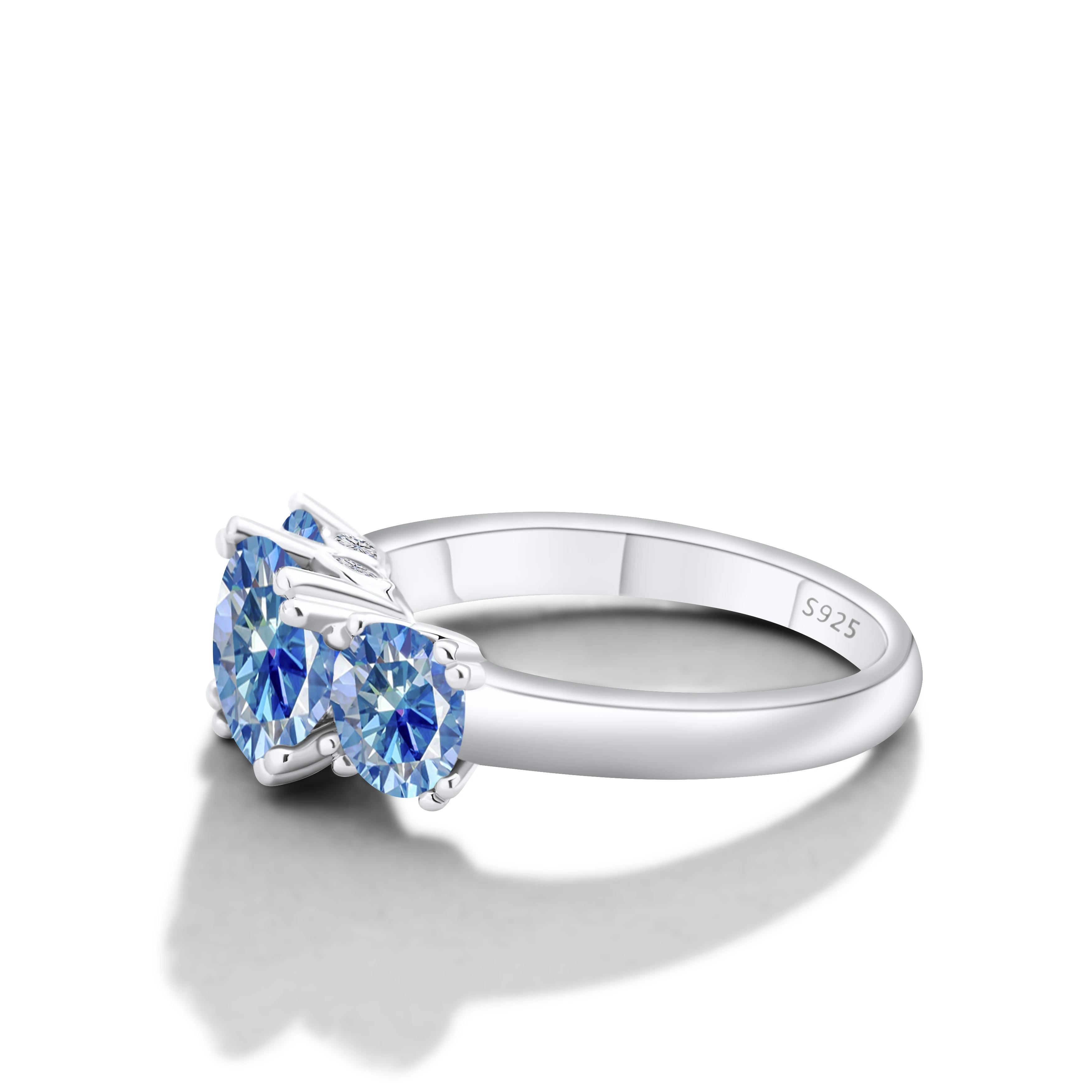 Klassischer 5CT Regenbogen-Moissanit-Ring aus 925er-Sterlingsilber, zertifizierter Luxus-Charm-Ring für Frauen, US-Größe 5–9, Jahrestagsgeschenk