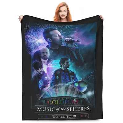 Coldplays Rock Band Blankets Flannel Spring/Autumn Multi-function Lightweight Throw Blanket for Bed Bedroom Quilt