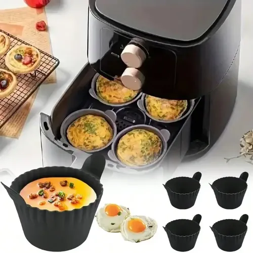 Heißluftfritteusen-Korbeinlagen und Backförmchen, perfekt zum Kochen von Eiern, Cupcakes, antihaftbeschichtete Ofen- und spülmaschinenfeste Küchenutensilien
