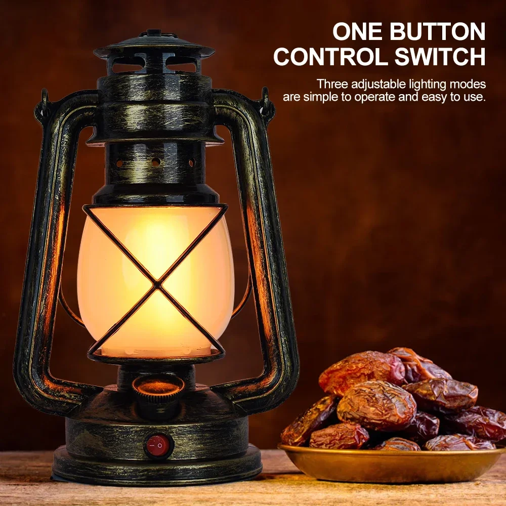 Retro LED Pferd Laterne Reise Camping tragbare wiederauf ladbare wasserdichte drei einstellbare Beleuchtungs modi Ramadan LED Laterne