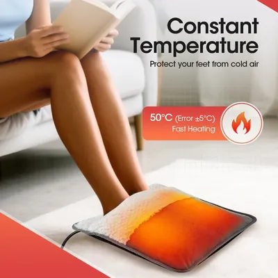 Electric Foot Heating Pad USB Charging Soft Plush 50°C Winter Foot Warmer Heater Improve Sleeping Household Foot Warming Mat