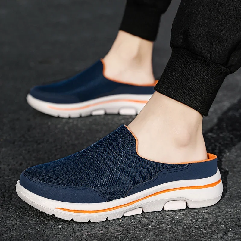 2025 Pantofole da uomo Estate Traspirante Pantofole da casa per interni Uomo Scivoli con fondo spesso Moda Coppia Scarpe da passeggio Plus Size 39-48