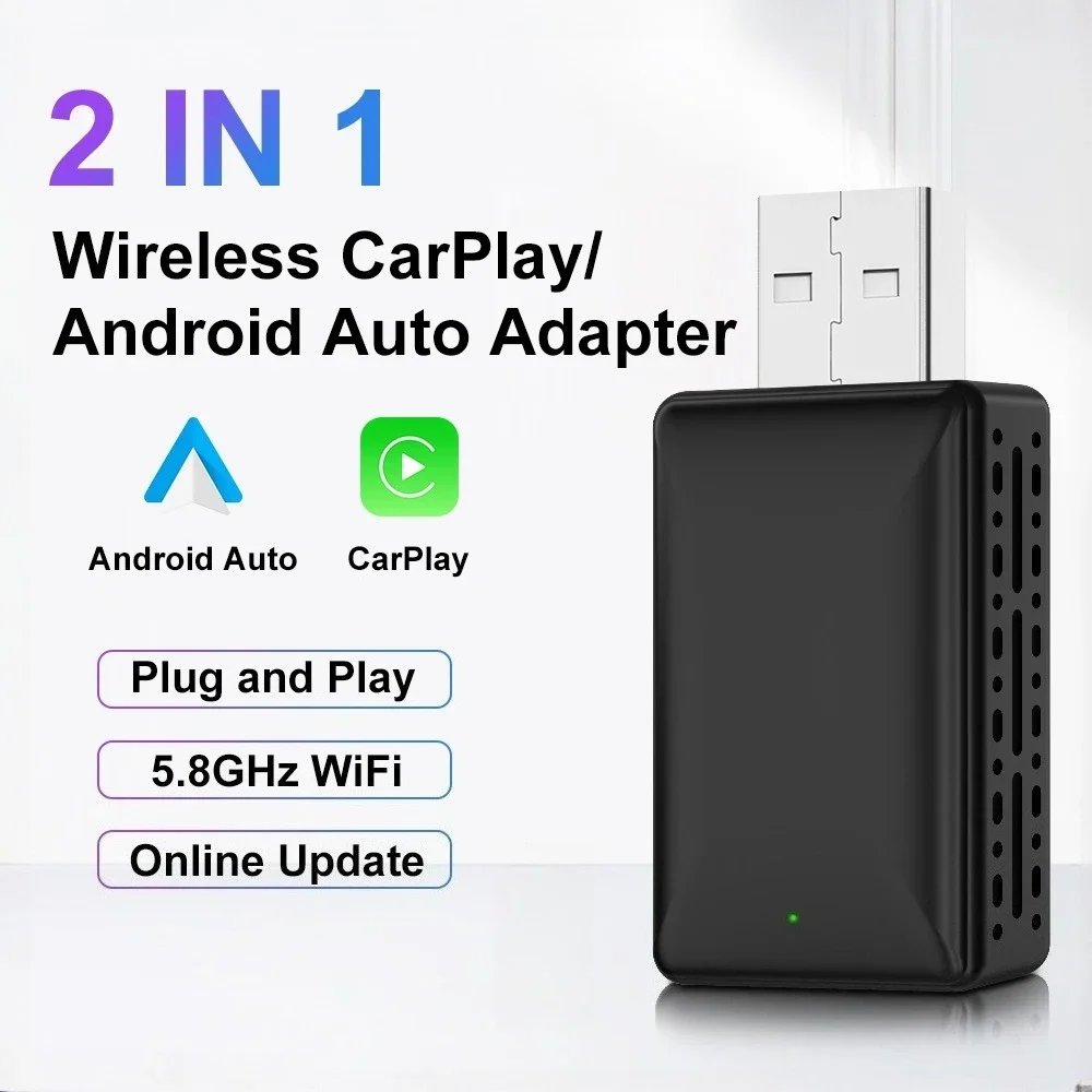 2025 carplay Android Auto 2 in 1 Wireless Adapter Smart AI Box Auto verkabelt Android Auto zu Wireless USB Dongle für Toyota Volvo Image