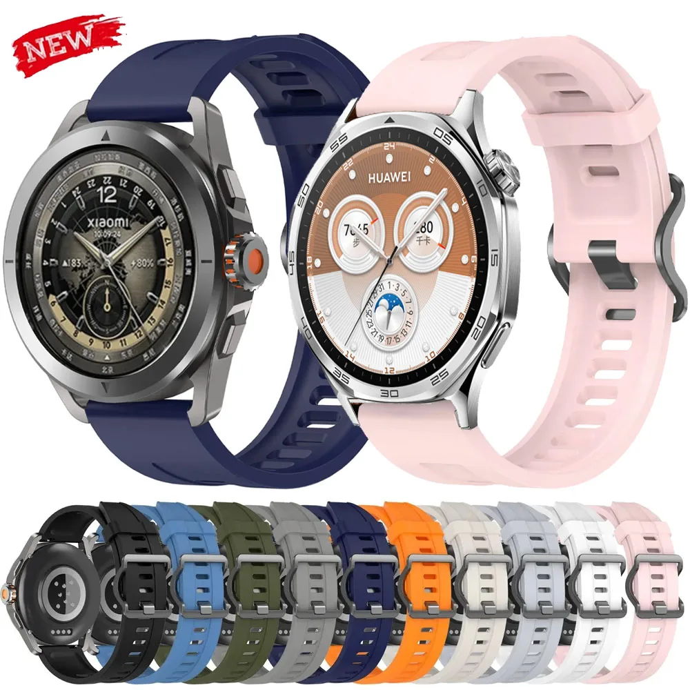 22 mm Silikonarmband für Xiaomi Watch S4 S3 S2 Color 2 Bequemes Band für Huawei Watch GT5/4 46 mm Garmin Forerunner 965 970 265 Image