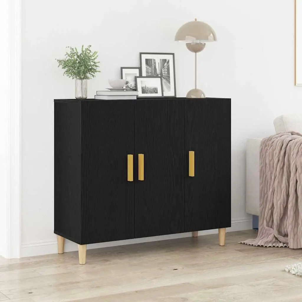 Buffet élégant en chêne noir, meuble de rangement Buffet 90x34x80 cm, meubles en bois