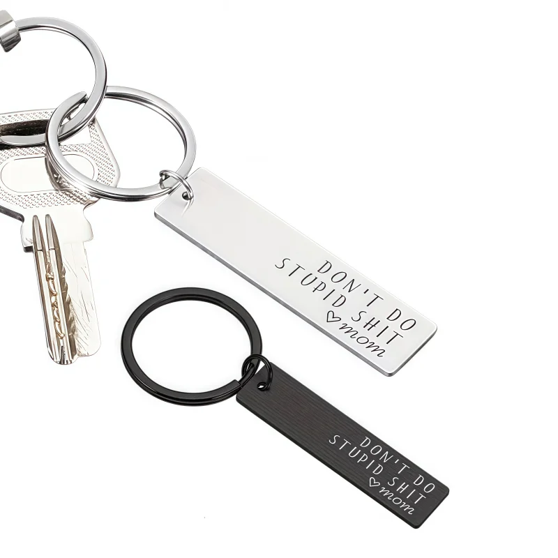 „Don't Do Stupid“-Schlüsselanhänger, Edelstahl-Schlüsselanhänger, erste Autorinnerungsgeschenke für die Abschlussfeier, für Autoschlüssel-Schlüsselanhänger Image