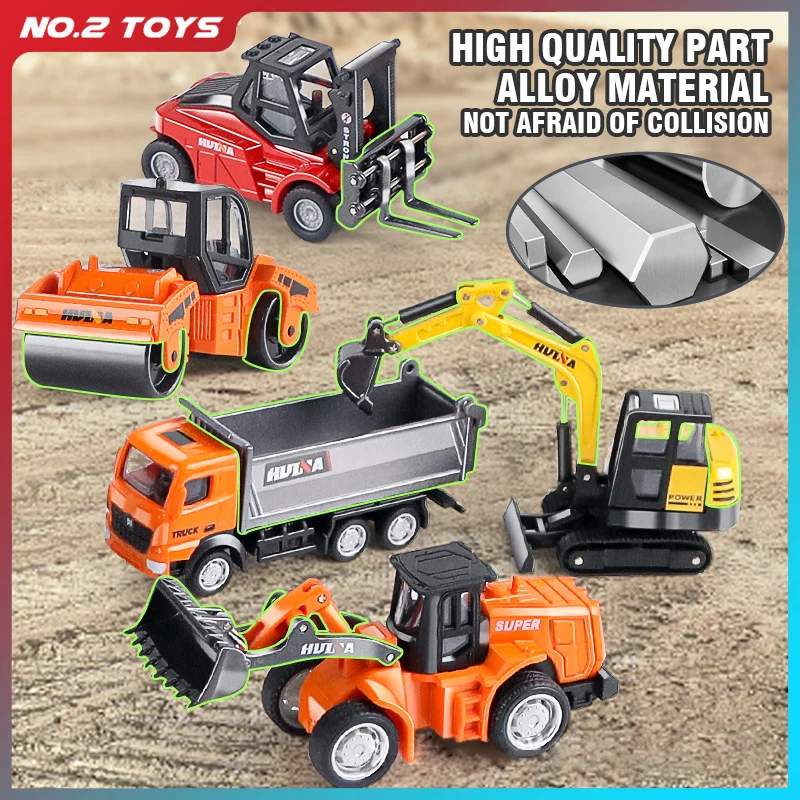 HUINA Legierung Gabelstapler Roller Dumper Bagger Rührwerk Lkw Modell Diecast Auto Engineering Lkw Kinder Spielzeug Sammlung Weihnachten Geschenk Image