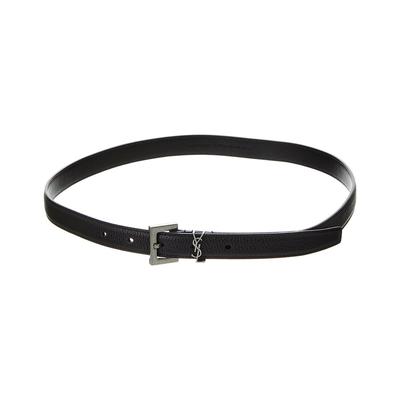 Saint Laurent Cassandre Thin Leather Belt