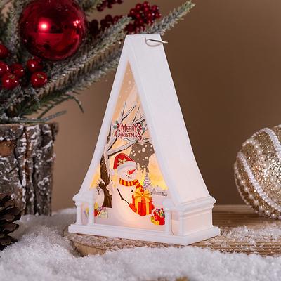 1 Pc 15.5 10.8CM Christmas LED Electronic Candle Light Retro Wind Light Indoor and Outdoor Party Desktop Ornament Light Hanging Lantern Christmas Decoration Prop AG10 3 Batteries