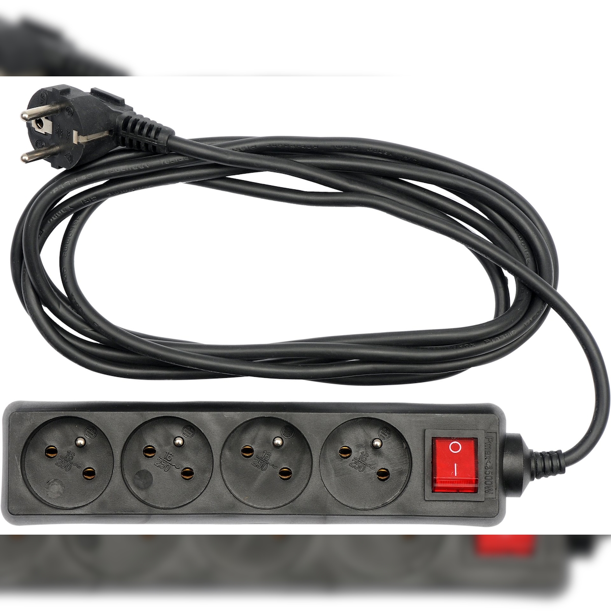 Steckdosenleiste 4-Fach mit Schalter 3m Image