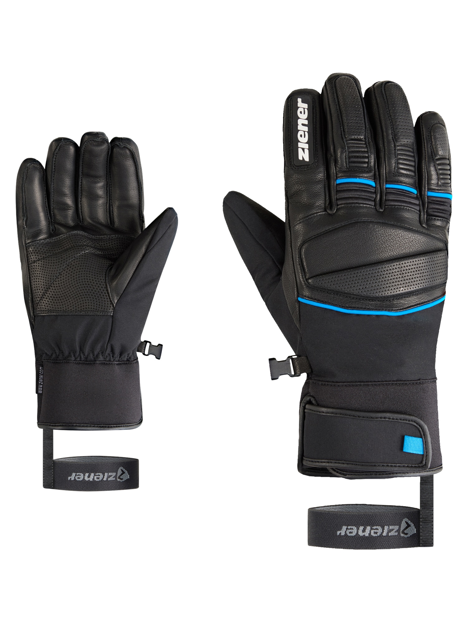 Skihandschuhe ZIENER "GOMIN-Z AS glove man", Herren, Gr. 8, schwarz (schwarz.persian blau), Materialmix, Handschuhe Image