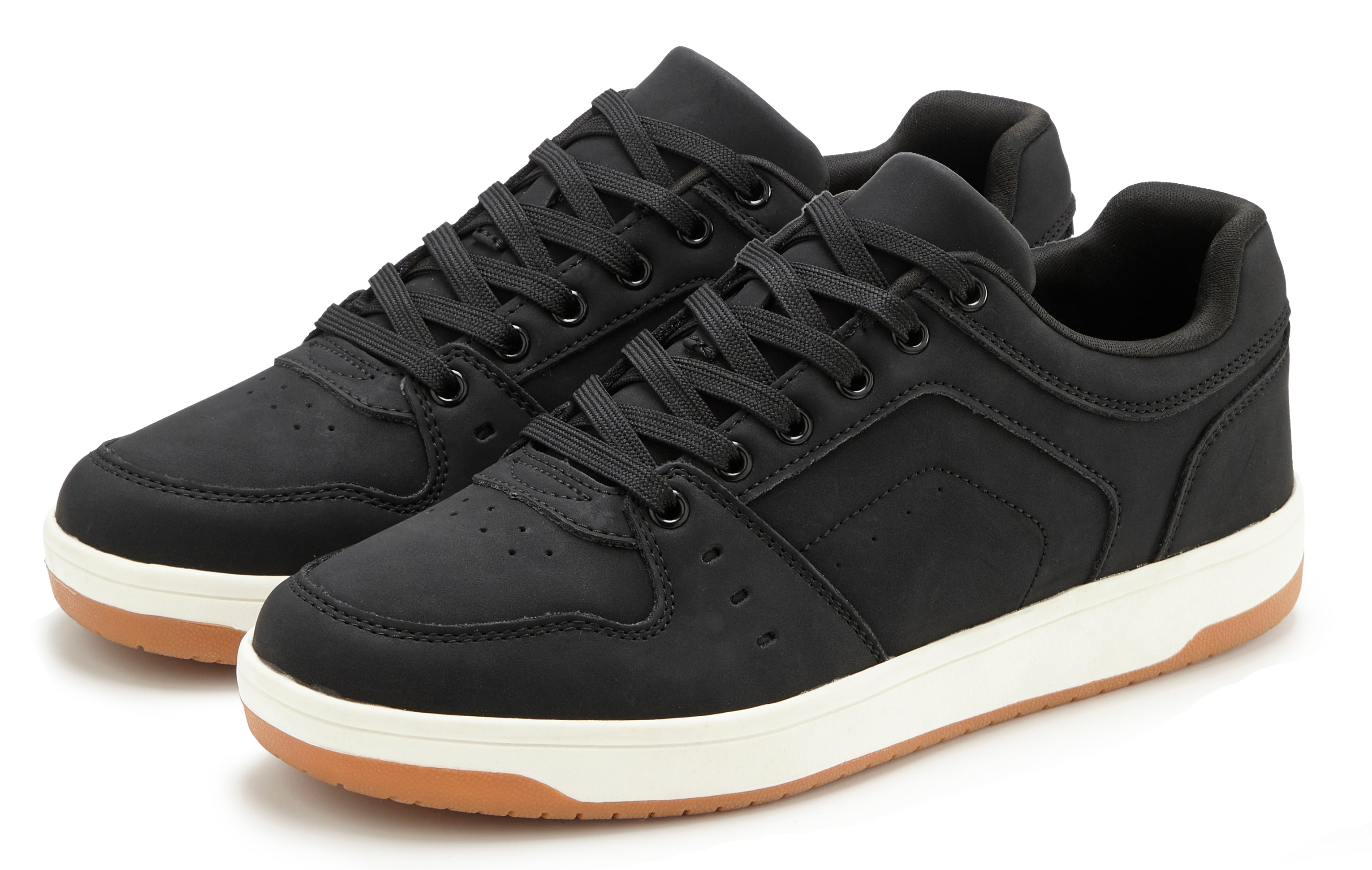 Sneaker AUTHENTIC LE JOGGER, Herren, Gr. 45, schwarz, Obermaterial: 100% Lederimitat. Futter: 100% Textilmaterial. Decksohle: 100% Textilmaterial. Laufsohle: 100% Synthetik, unifarben, Sportlich, Schuhe, im Casual-Look, Schnürhalbschuh,...