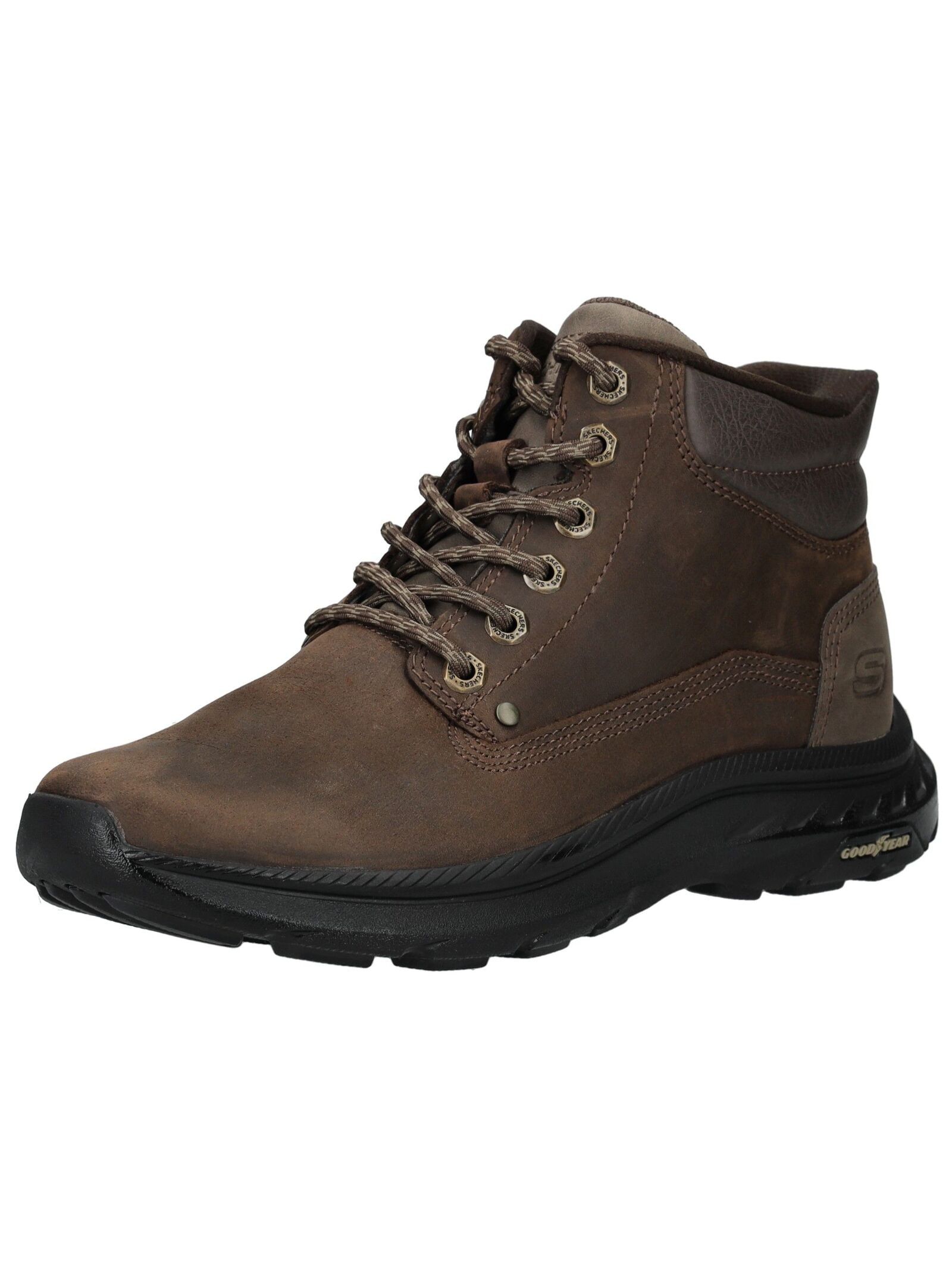 Schnürstiefelette SKECHERS "Skechers Stiefelette Leder", Herren, Gr. 43, braun, Leder, Casual, Schuhe