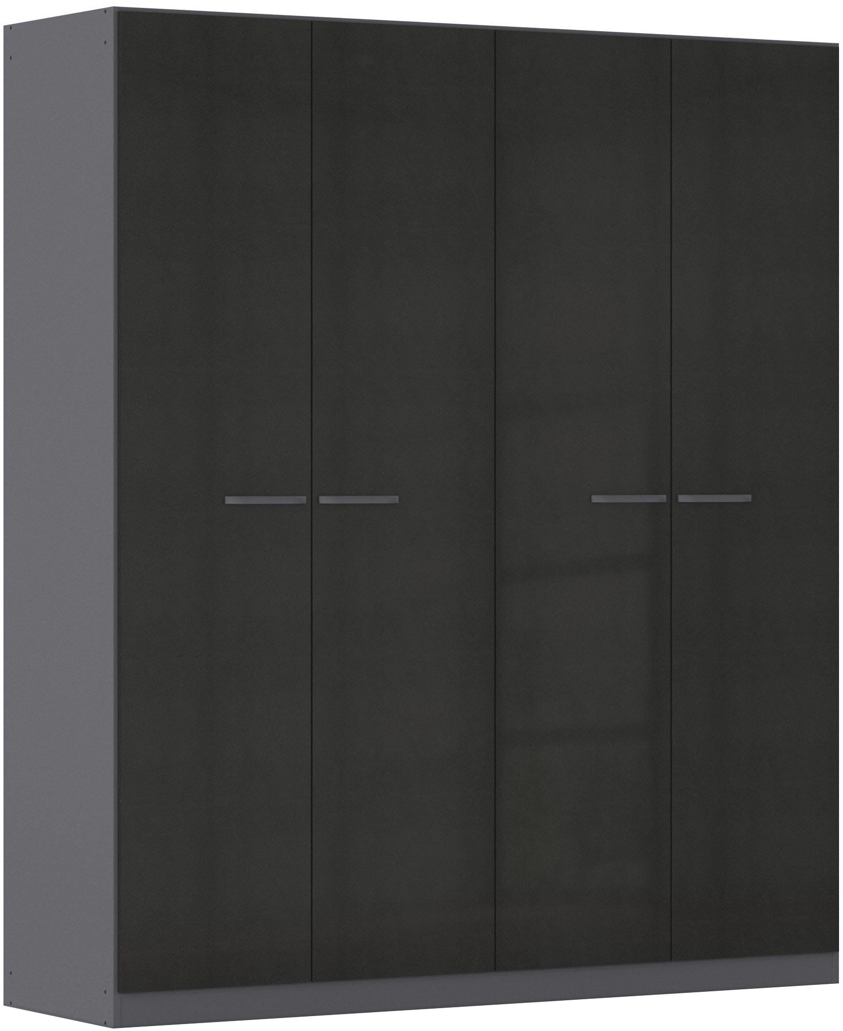 Drehtürenschrank RAUCH "Kleiderschrank Schrank Garderobe TOPSELLER OTELI inkl. Inneneinteilung", grau (graumetallic, hochglanz effektgrau), B:181cm H:210cm T:54cm, Holzwerkstoff, Schränke, mit zusätzlichen Einlegeböden, optional mit Spiegel MADE IN... Image