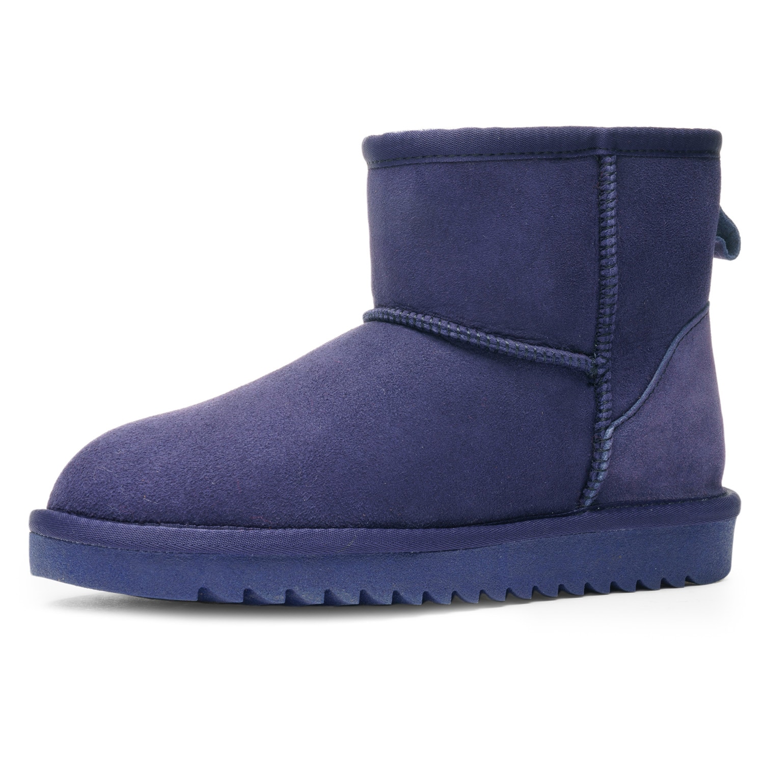 Schlupfboots ARA "Alaska Classic Short", Damen, Gr. 37, blau (ozean classic), Lammfell, Veloursleder, unifarben, Schuhe Schlupfboots, Winterboots zum Schlupfen in bequemer Weite G (=weit)