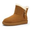 Winterboots ARA "ALASKA Zip", Damen, Gr. 43, cognac zip, Veloursleder, Lammfell, unifarben, sportlich, Schuhe, Stiefel aus echtem Lammfell mit Reißverschluss, G-Weite (weit), Topseller