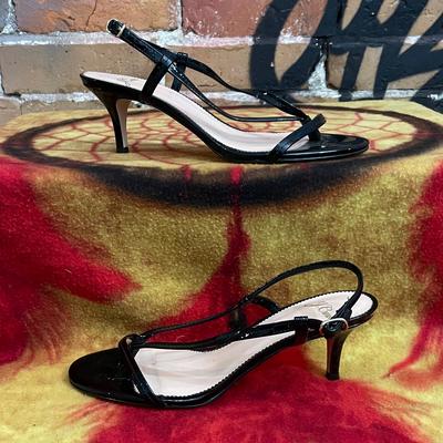 J. Crew Shoes | J.Crew-Women’s Black Patent Leather Strappy Low Heel Shoes | Color: Black/Cream | Size: 7.5