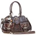 Catwalk Collection Handbags - Women's Leather Cross Body Bag With Top Handle - Medium Shoulder Bag - Detachable Adjustable Strap - FAITH - Brown