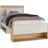 Stauraumbett FORTE, beige (mauvella eiche, sand, mauvella eiche, sand, mauvella eiche, sand), B:100cm H:96,3cm L:210,8cm, Betten, inklusive Schubkasten, in 2 Größen erhältlich