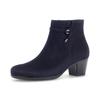 Stiefelette GABOR, Damen, Gr. 39, blau (nachtblau), Ziegenveloursleder, unifarben, klassisch, Schuhe, Blockabsatz, Ankleboots, mit komfortabler Best Fitting-Ausstattung