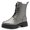 Schnürstiefelette MARCO TOZZI, Damen, Gr. 36, silber (altsilberfarben), Lederimitat, modisch, Schuhe, Schnürboots, Herbstboots in coolem Metallic-Look