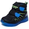 Winterstiefel SKECHERS "ILLUMI-BRIGHTS", Kinder, Gr. 22, schwarz (schwarz, blau), Lederimitat, kontrastfarbene Details, casual, Schuhe, Winterstiefel mit Blinkfunktion, Größenschablone zum Download