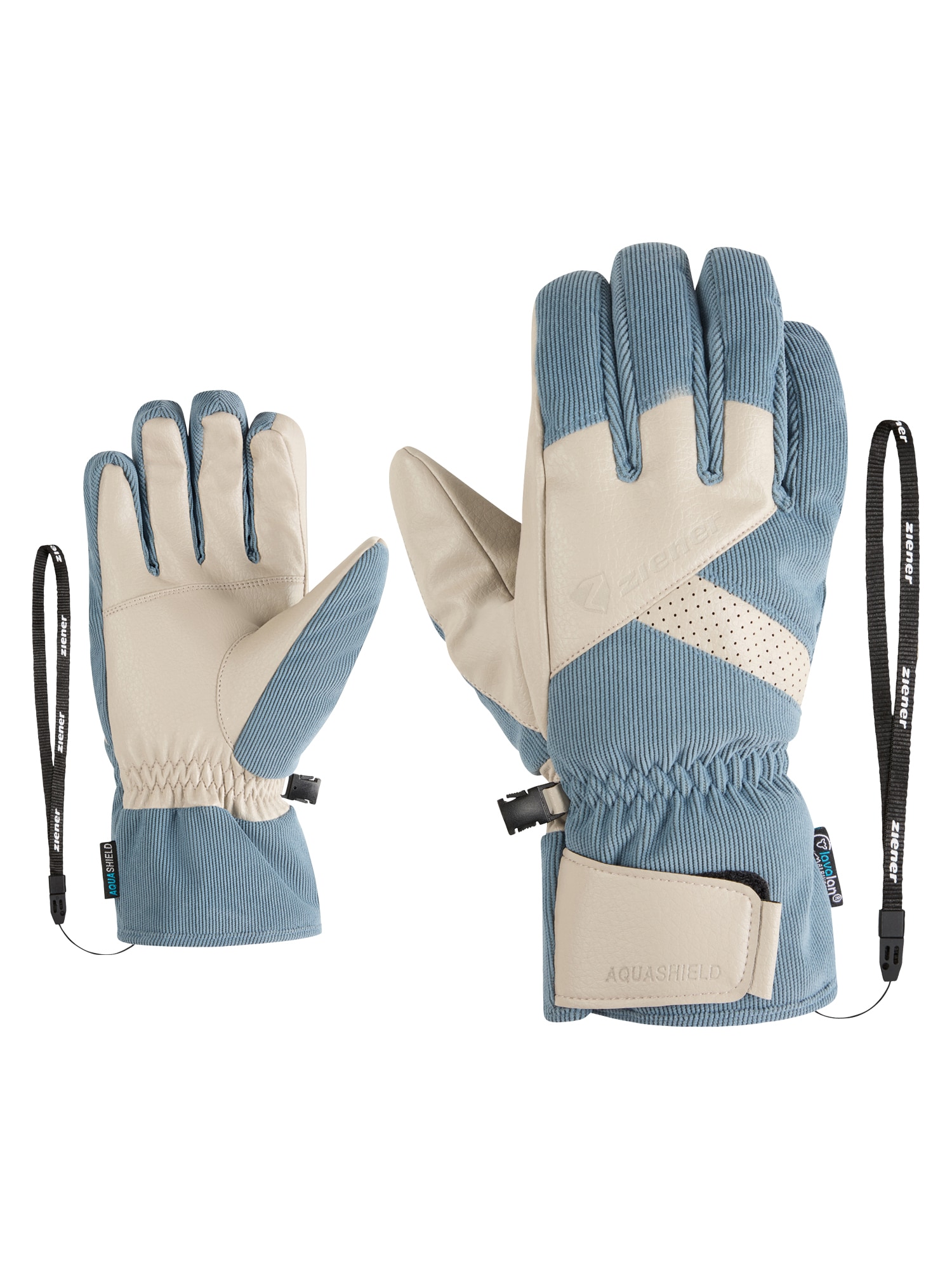 Skihandschuhe ZIENER "GETTER-Z AS AW glove man", Herren, Gr. 9, blau (iron sky cord), Materialmix, Handschuhe Image