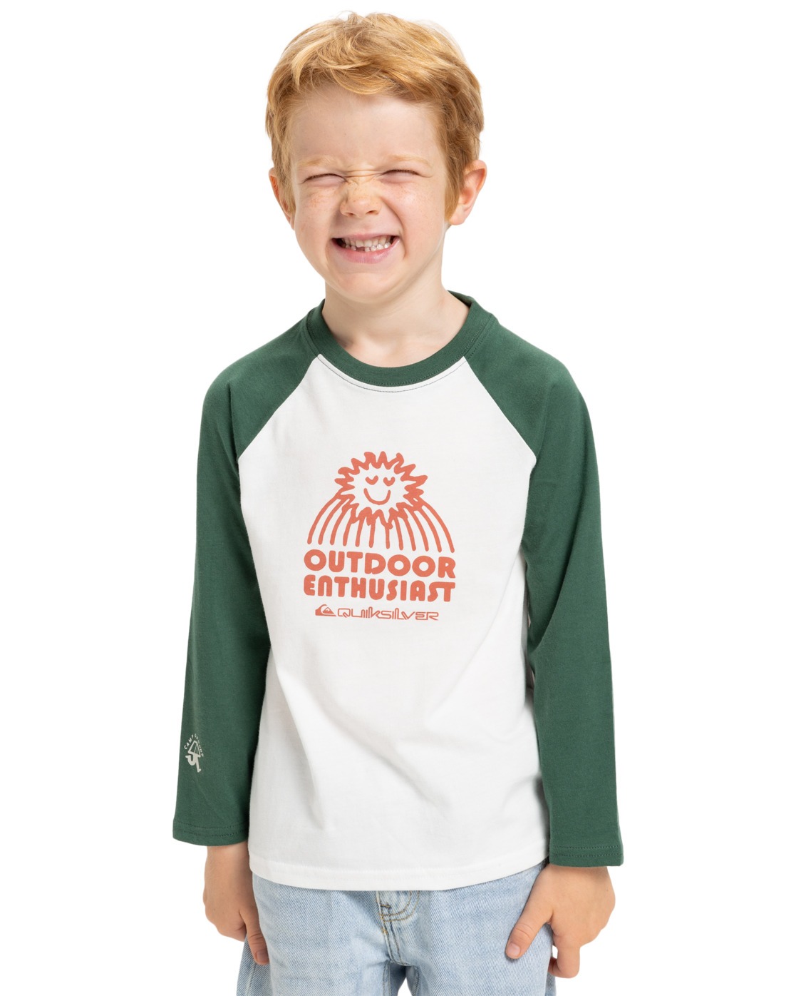 Langarmshirt QUIKSILVER "Ev Spot On Raglan", Kinder, Gr. 5(108-114cm), weiß, 100% Baumwolle, Shirts Image