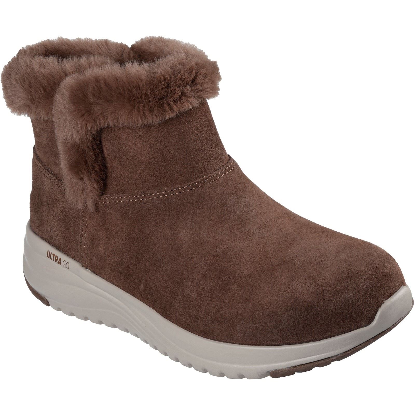 Skechers On-the-GO Stellar - Gemütliche Leder-Winterstiefel für Damen in Schokoladenbraun