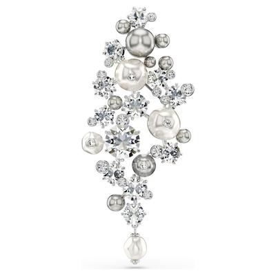 Constella Crystal Pearl Brooch - White - Swarovski Brooches