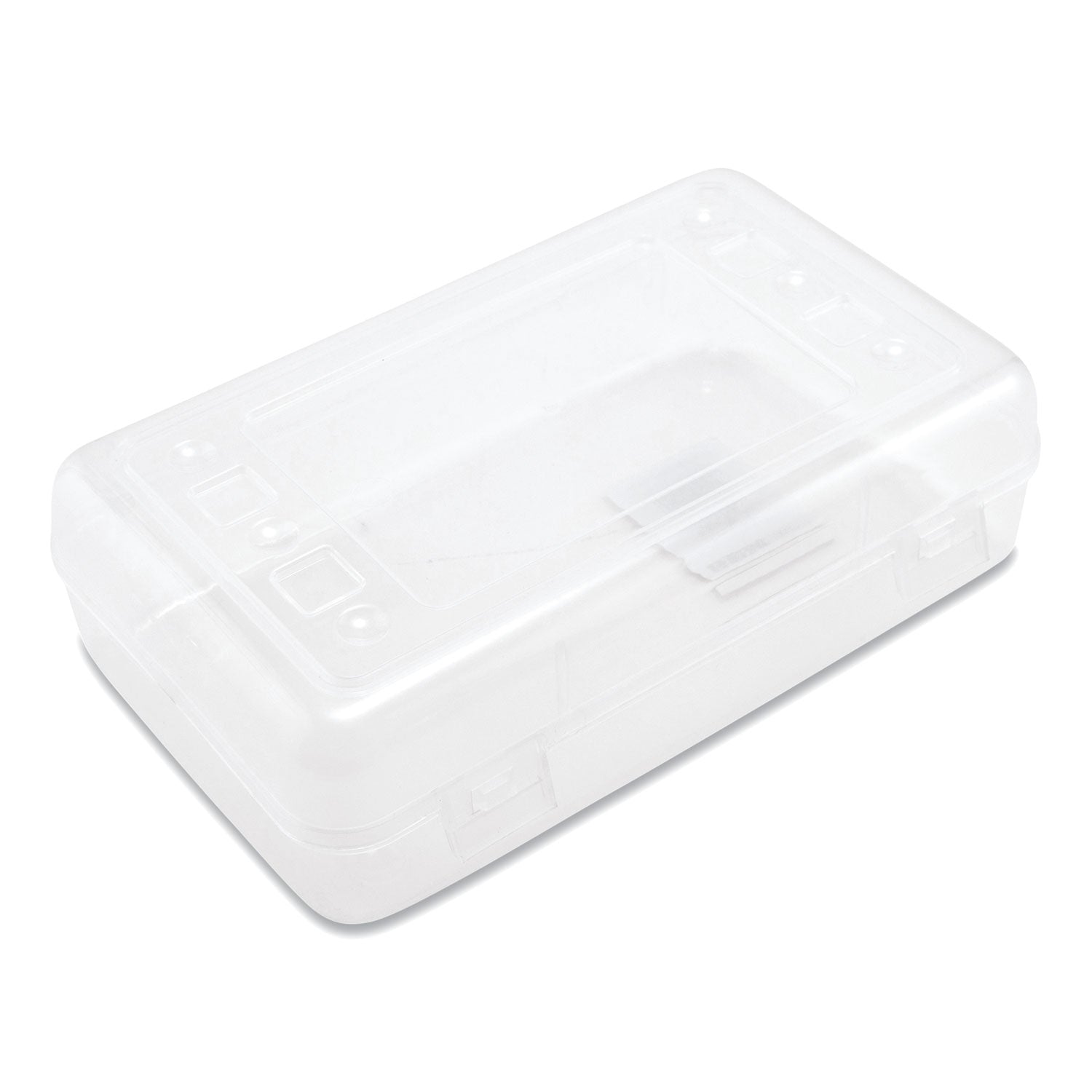 Advantus 34104 Gem Polypropylene Pencil Box with Lid, Clear, 8 1/2 x 5 1/4 x 2 1/2 AVT34104