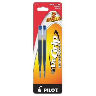 Pilot 77272 Dr Grip Center Of Gravity Ball Point Pen Refill, Medium Point, Blue Ink, 2 Pack - Pack of 2 PIL77272