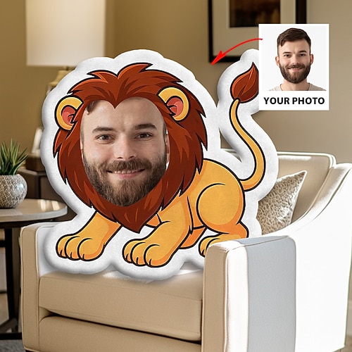 personalisiertes individuelles Foto-Gesichtskissen, kreatives DIY-Humanoid-Kissen, lustiges Geburtstagsgeschenk für Freunde, einzigartiges Bildkissen, individuelle Fotogeschenke Image