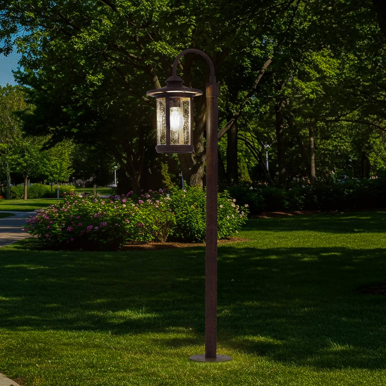 Pathway Light Zayn Lindby, dimmable, Brown / rust, Aluminium, Antique, Outdoor lights