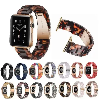 Resin Watch strap for apple watch 6 5 4 band 42mm 38mm transparent correa belt for iwatch 6 series 5 4 3/2 bracelet 44mm 40mm