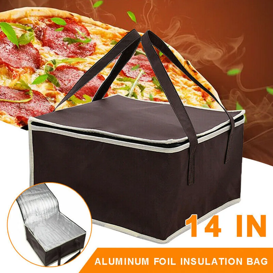 14 Zoll Food Pizza Delivery Isolierte Tasche Wasserdichter Campingwärmer Kalt-Thermotasche Wärme- und Kälteisolierung Image