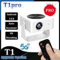 Proiettore 4K T1pro KaiAqua Recentemente 250 ANSI Android 13 Dual-band WiFi6 BT5.0 Auto Keystone Proiettore Home Cinema portatile per esterni
