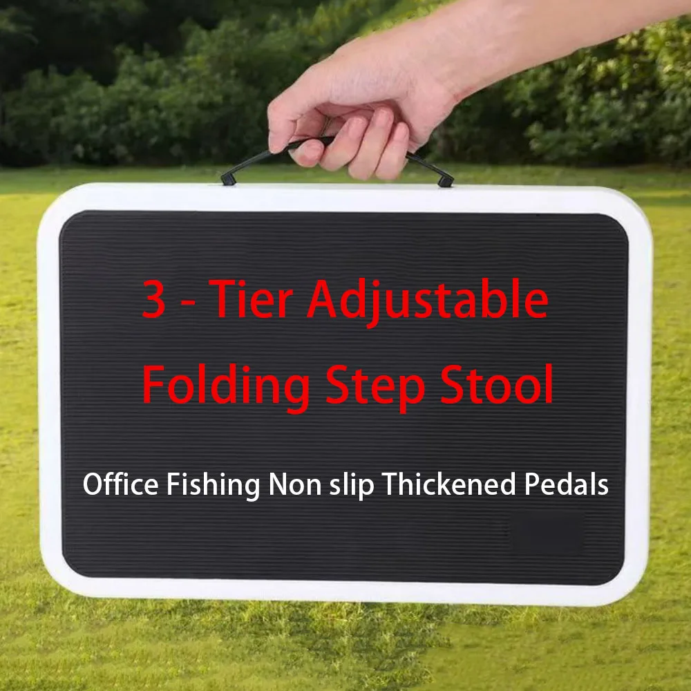 3-stufiger, verstellbarer, klappbarer Tritthocker, multifunktional, zum Wechseln von Schuhen im Büro, Angeln, rutschfeste, verdickte Pedale, einfache Aufbewahrung