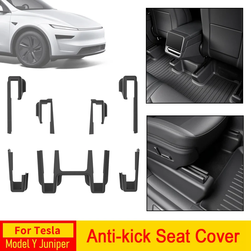 Für Tesla Model Y Juniper 2025 2026 Zubehör unter dem Sitz Eckenschutzabdeckung Anti-Kick Anti-Schmutz-Pad für Tesla Model Y Launch Image