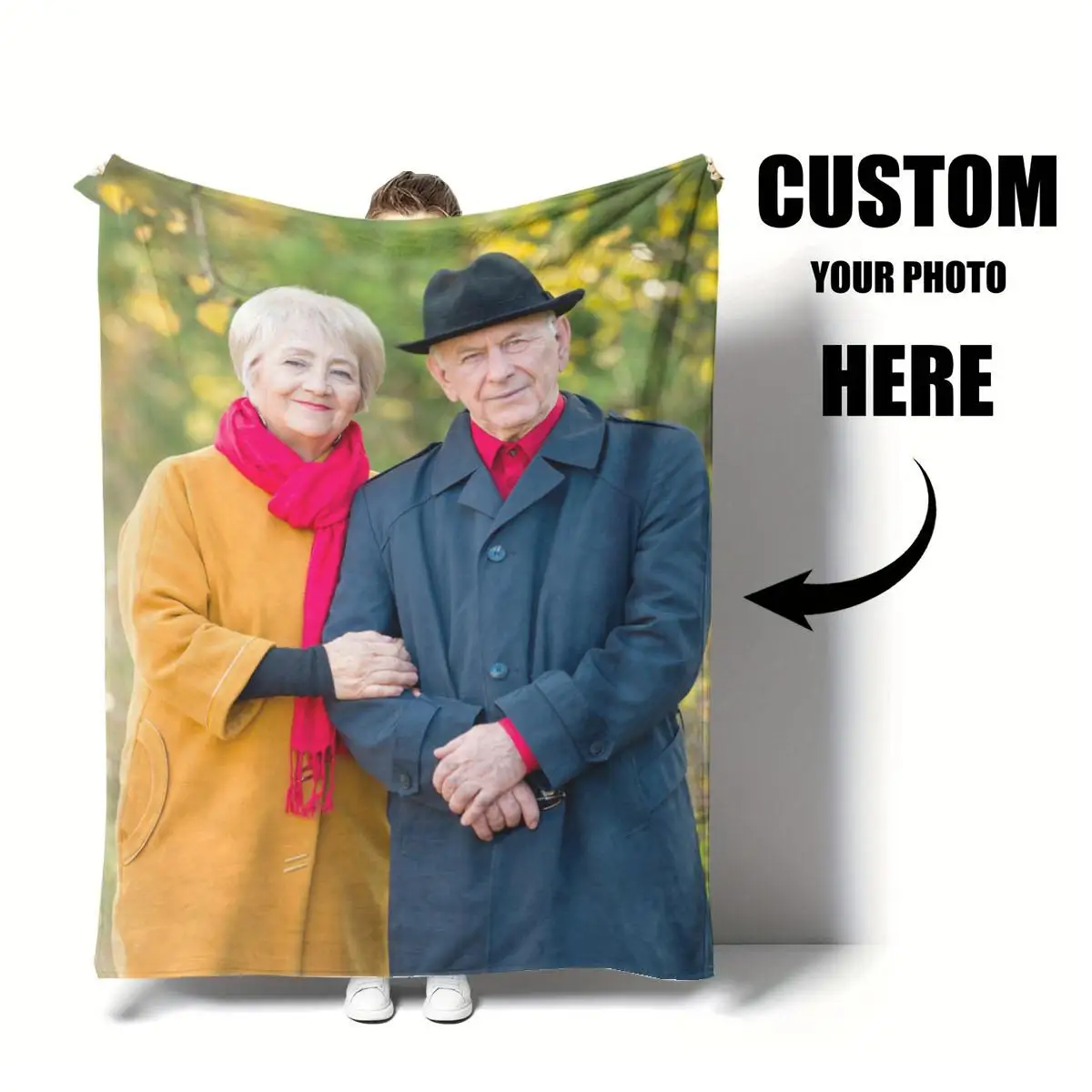 1 personalisierte Flanelldecke mit Feiertagsmotiv – das ideale Geschenk für Weihnachten, Halloween, Geburtstage und Jubiläen, weiche, warme, bequeme, hautfreundliche, maschinenwaschbare Decke, Image