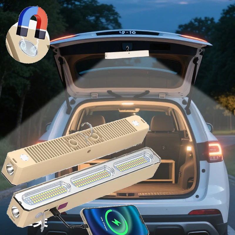 22–42 cm tragbare Campinglampe, wiederaufladbares magnetisches Licht mit Haken, hohe Helligkeit, Blitzlicht für Autoreparatur, Außenbeleuchtung