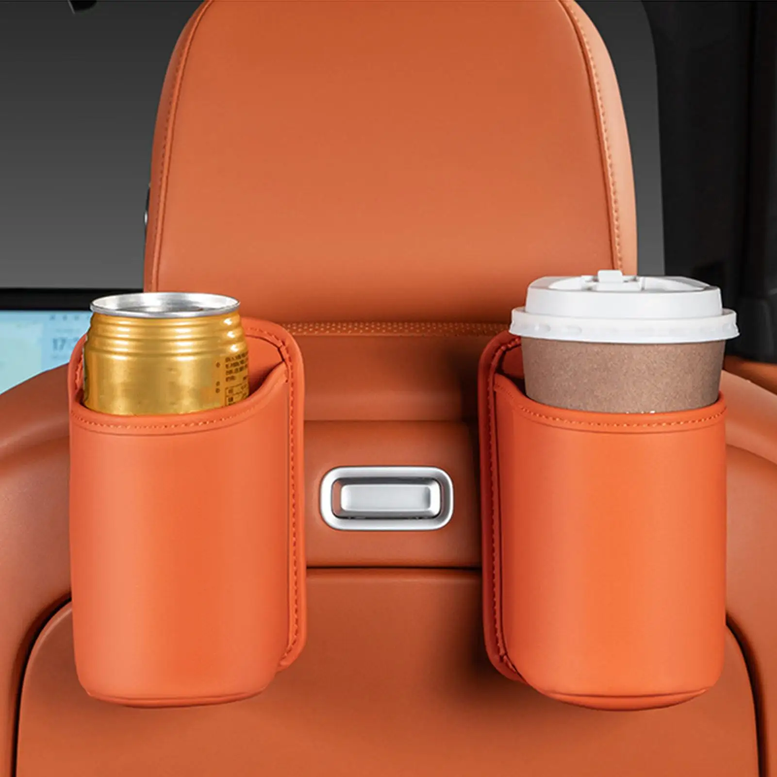 Auto tür lagerung box PU Auto Tür Tasse Halter Fahrzeug Organisation Auto Zurück Clip Lagerung Box Automobil Innen Zubehör Image