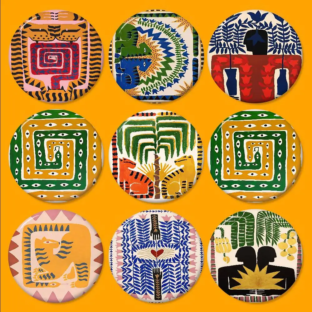 Ägypten bunte abstrakte Tiger und Leopard Soft Button Pin helle Ikone Geschenk für Freunde Abzeichen Kragen Brosche Anstecknadel Metall Image